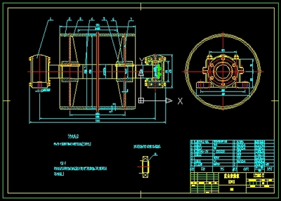 机械设计与制造、电气交流版块滚筒总图比较完整的滚筒设计图 模板